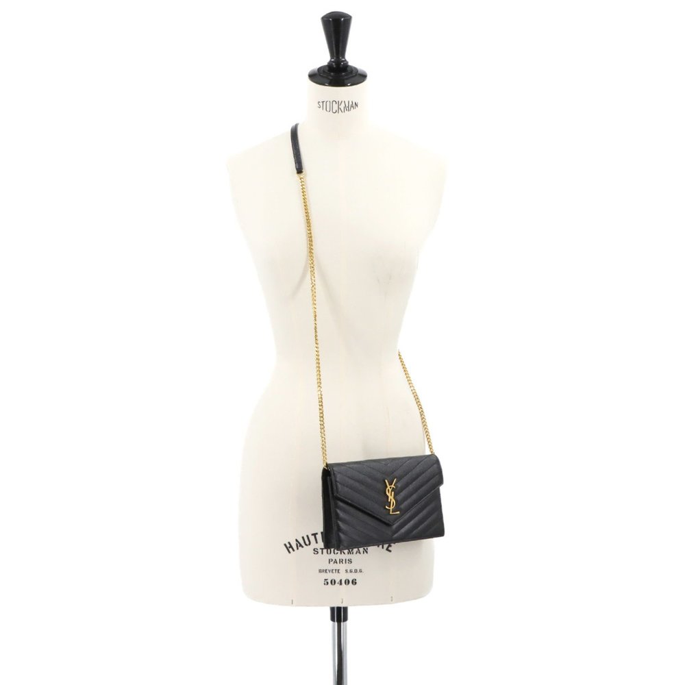 Yves Saint Laurent Saint Laurent Paris Cassandre Envelope Chain Wallet, black - Picture 10 of 10
